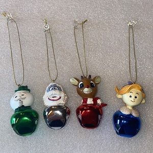 Set of 4 Rudolph the Red-Nose Reindeer jingle bells